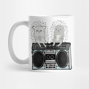 Hedgehogs on Boombox Mug